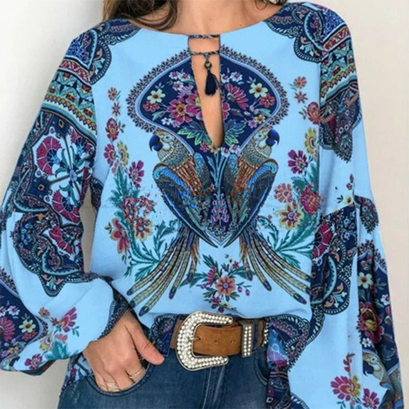 Women Bohemian Clothing Blouse Vintage Shirt Womens Plus Size
