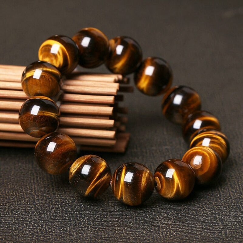 Black Onyx & Tiger Eye Men Chakra Bead Bracelet
