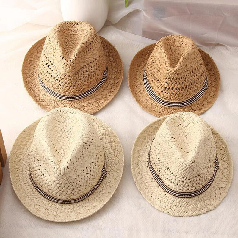 Mens Straw Fedora Hat Vintage Panama Hat