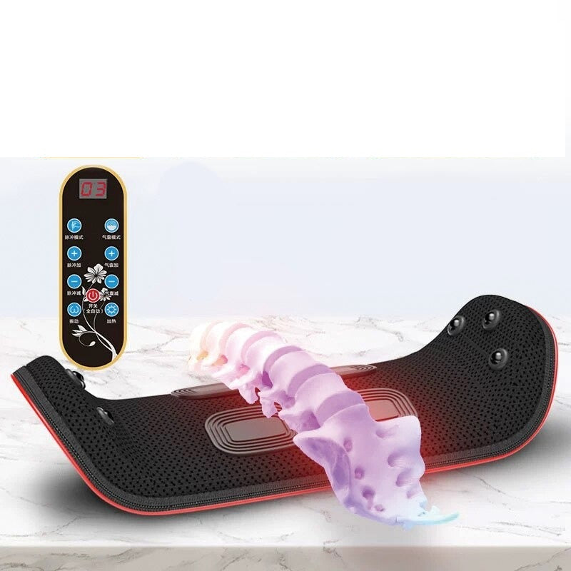 Electric Waist Massager Lumbar Traction Device Inflatable Hot Compress Lumbar Spine Support Massage Device Back Relieve Pain