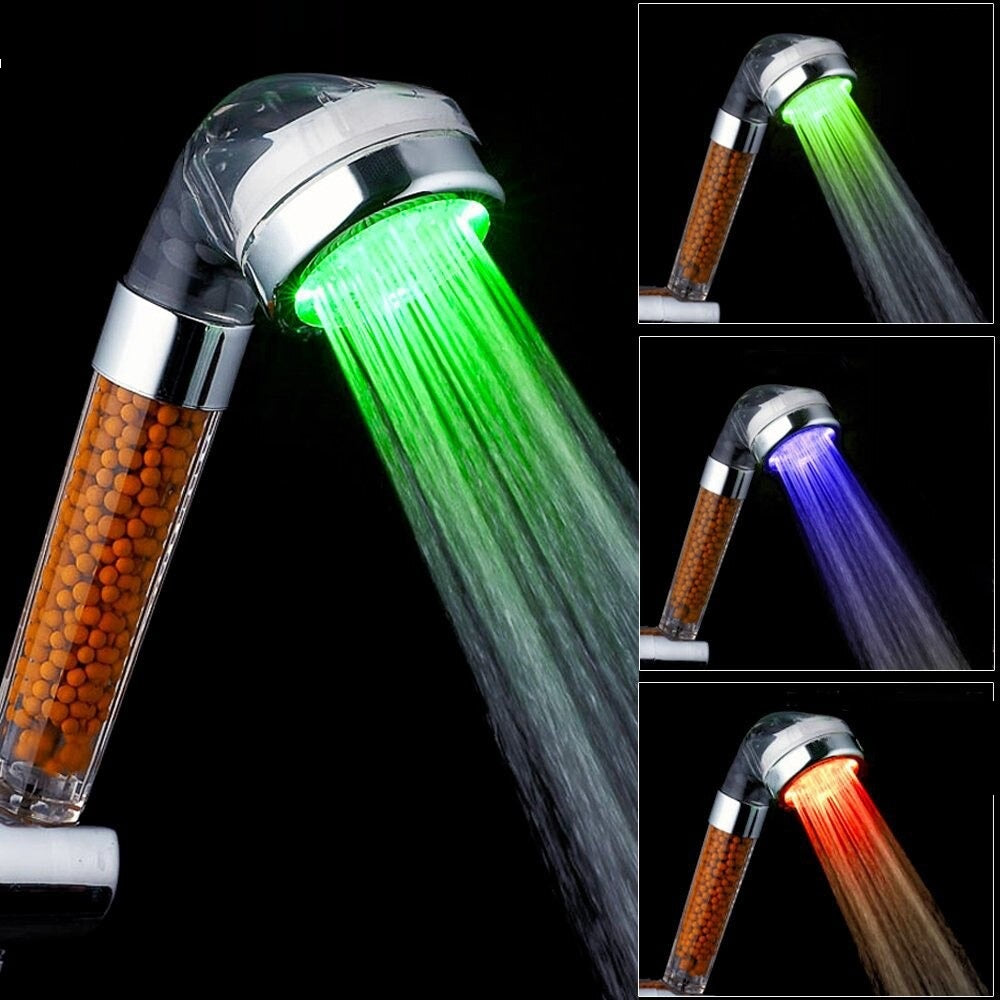 Color Changing LED Shower Light Temperature Control High Pressure Led Shower Light